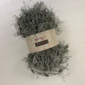 Sundance Fiesta Yarn Bulky 100g Silver Grey New Eyelash Pom Pom Texture